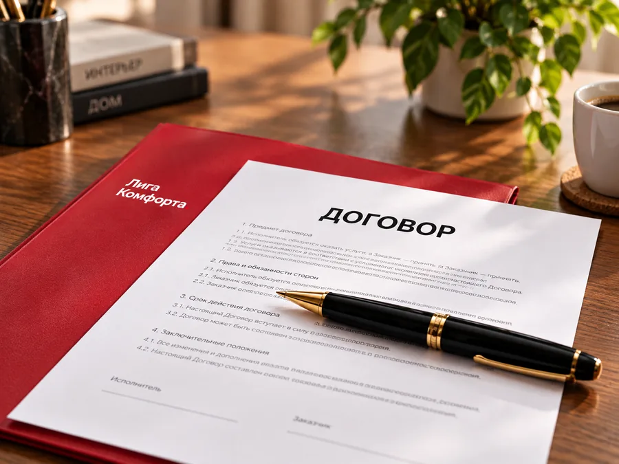 Договор Лиги Комфорта на столе